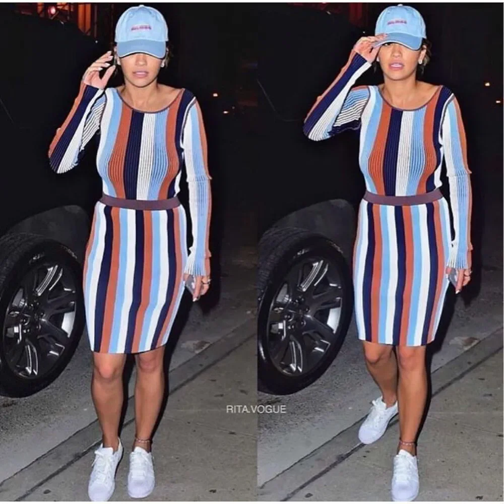 PH5 Striped‎ Ribbed Knit Mini Skirt Brown Multicolor Size 5/US 2 - Picture 12 of 12